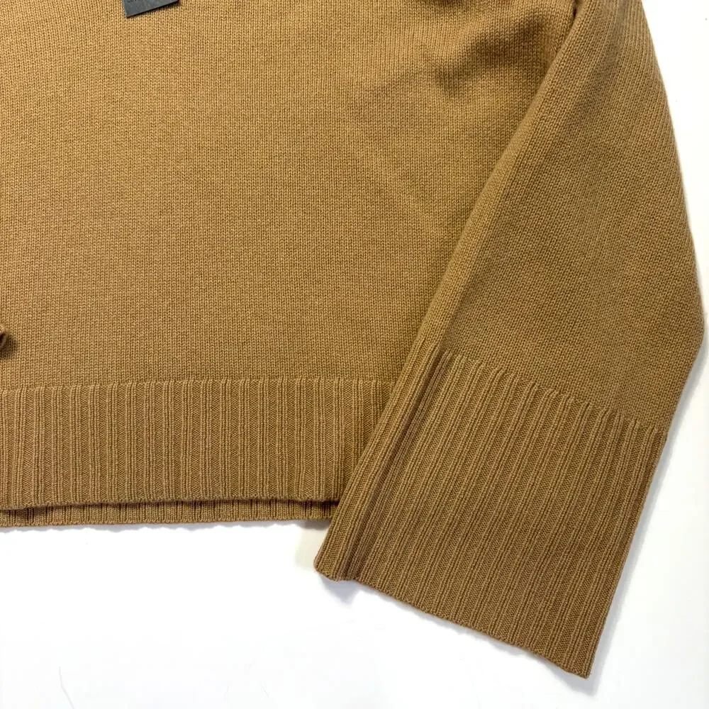 Jenni Kayne NWT Cashmere Frances Polo Sweater Camel Size XL 100% Cashmere